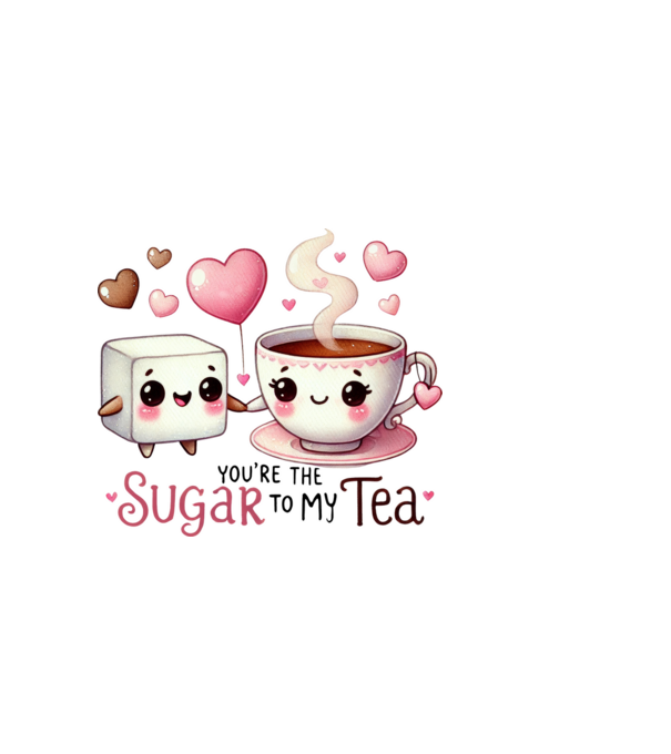 Sugar to my Tea model alb pe tricou