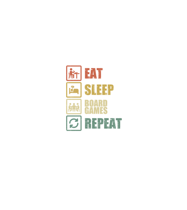eat sleep Board Games repeat model negru pe tricou