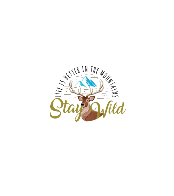 Stay wild Cerb model alb pe tricou