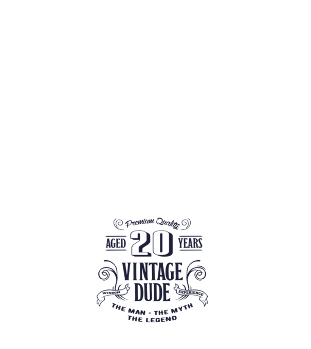 Vintage Dude - 20 model negru pe tricou