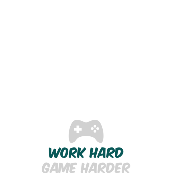 Work hard, game harder model albastru închis pe tricou