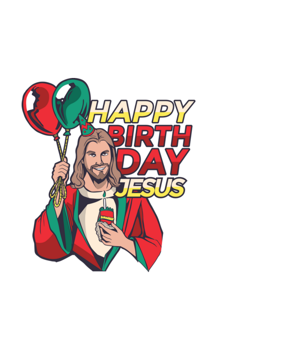 Happy Birtday Jesus! model negru pe tricou