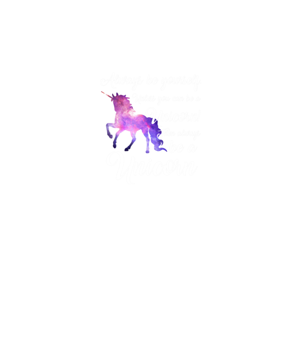 Always be UNICORN model alb pe tricou