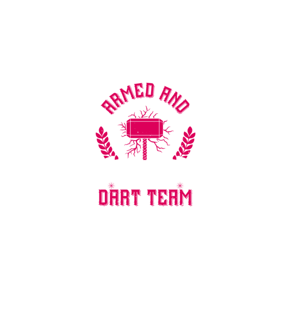 Armed and Hammered dart team model negru pe tricou