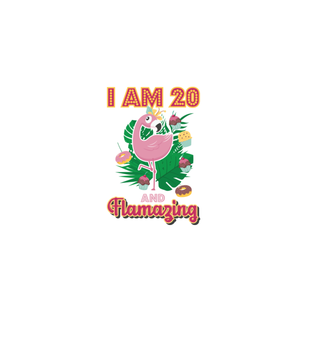 FLAMAZING Birthday 20 Years old model alb pe tricou