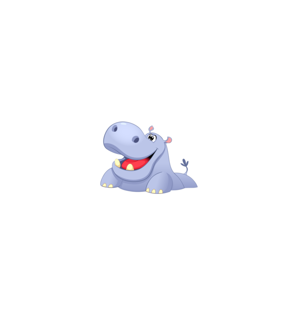 Cute Hippo model negru pe tricou