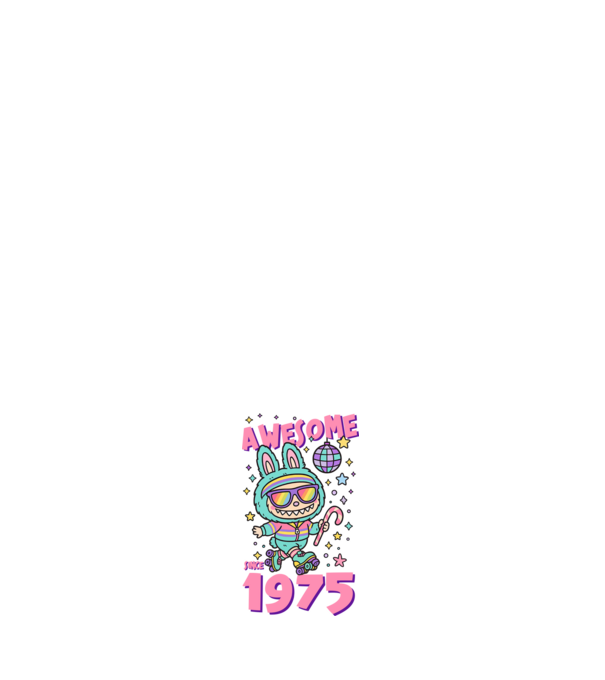 Awesome since 1975 - Labubu model negru pe tricou