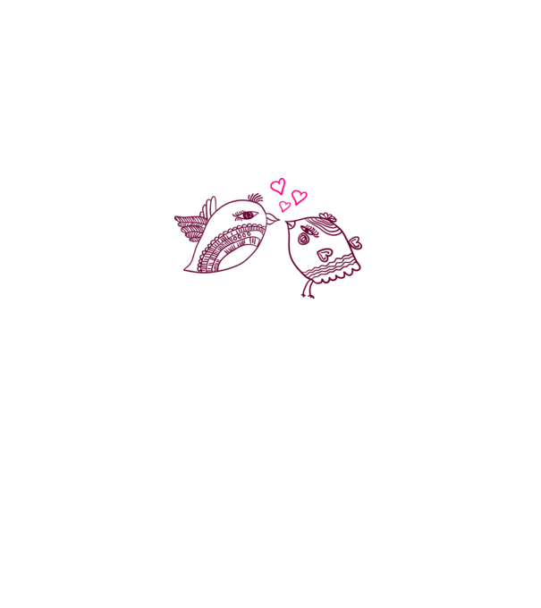 lovebirds model alb pe tricou