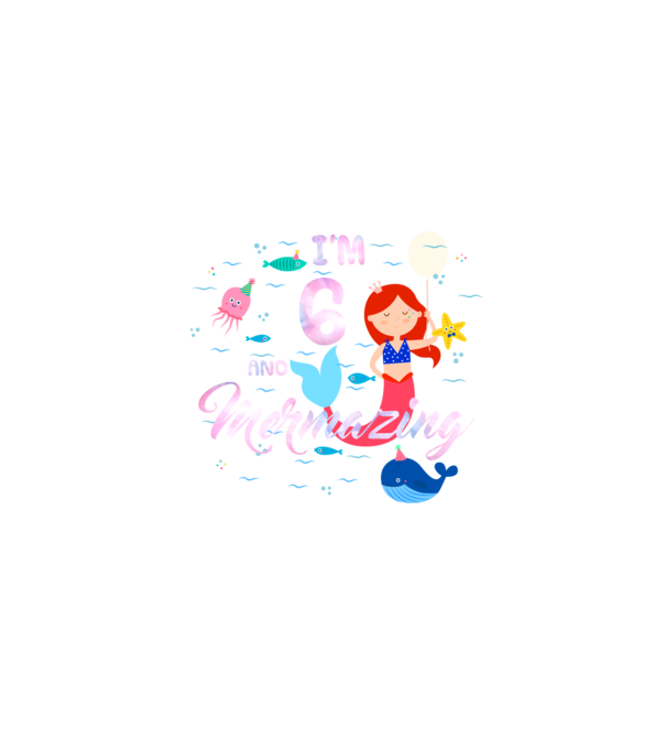 Mermazing Birthday 6 model negru pe tricou