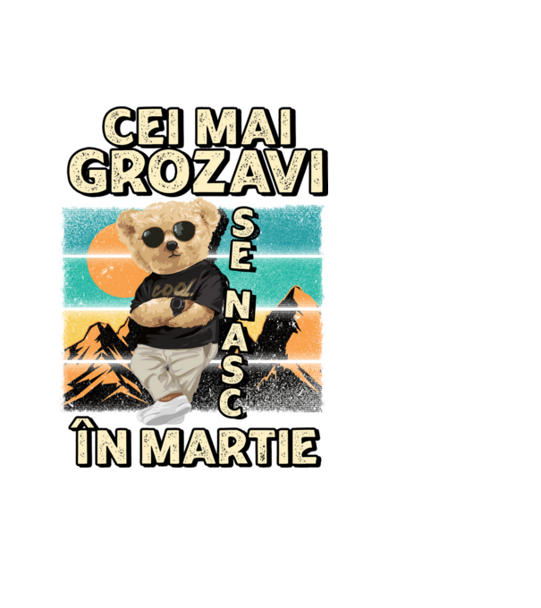 RETRO teddy MARTIE model negru pe tricou