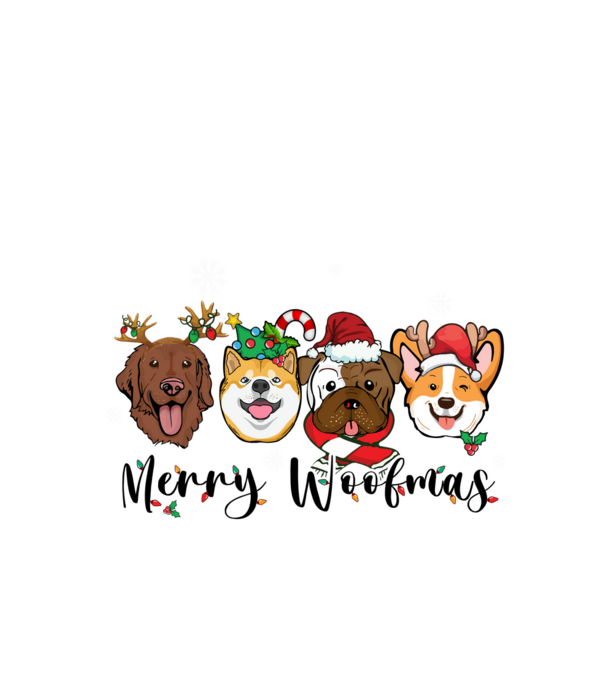 Merry woofmas 2 model alb pe tricou
