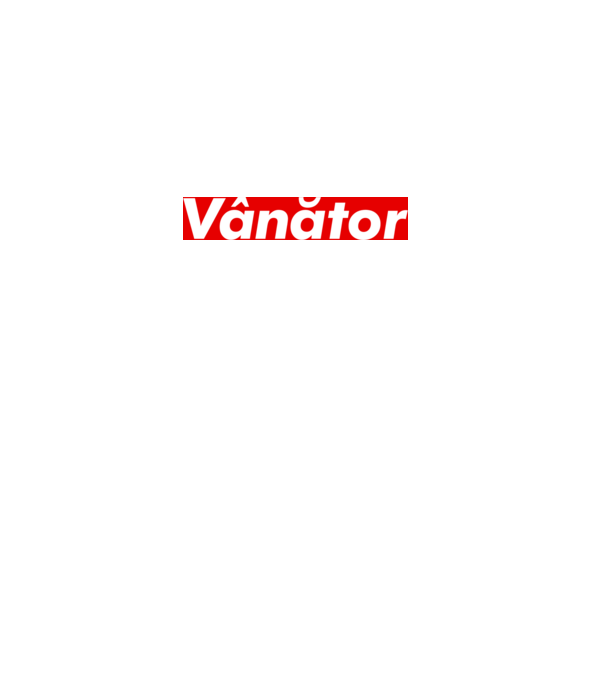 vânător model alb pe tricou