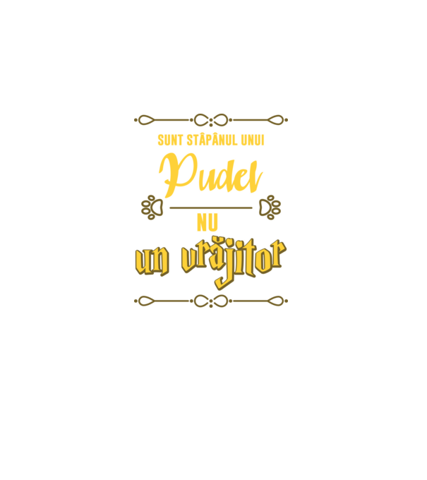 sunt stăpânul unui pudel, nu un vrăjitor model negru pe tricou
