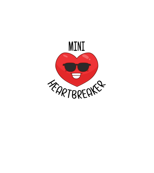 mini heartbreaker model alb pe tricou