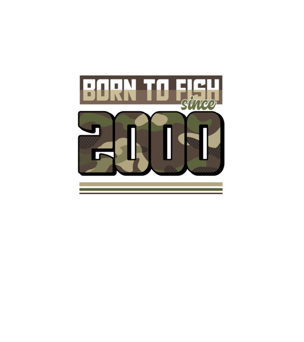 Born to fish since 2000 model negru pe tricou
