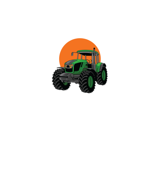 TRACTOR model alb pe tricou