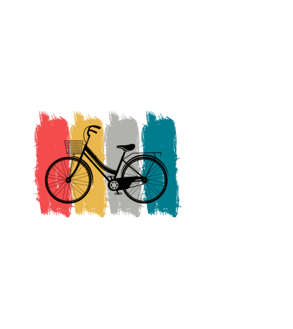 Retro city bike model negru pe tricou