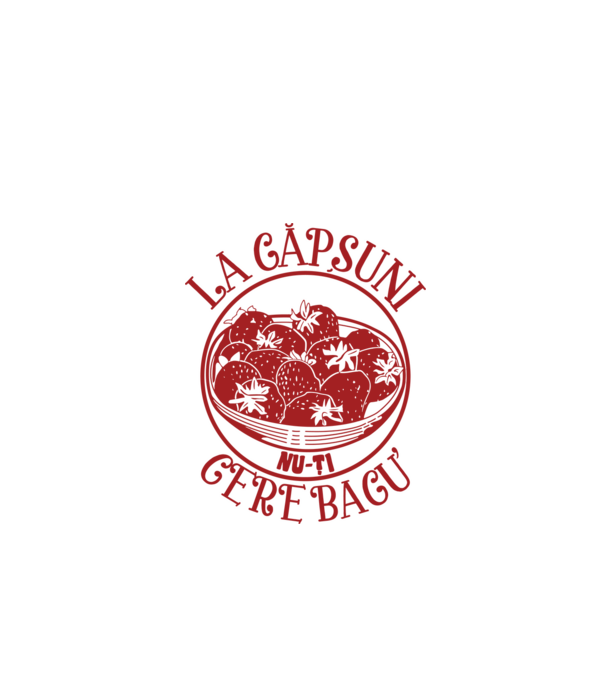 La căpșuni nu-ți cere bacu model alb pe tricou