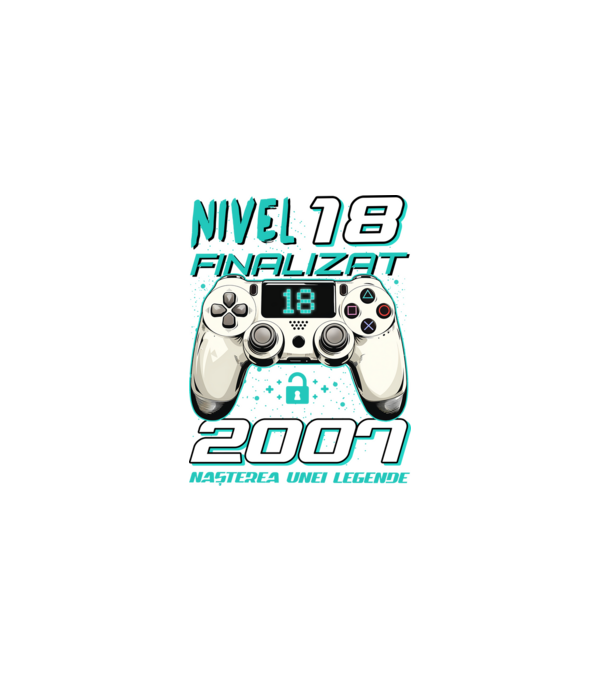 Nivel finalizat 18 2007 model negru pe tricou