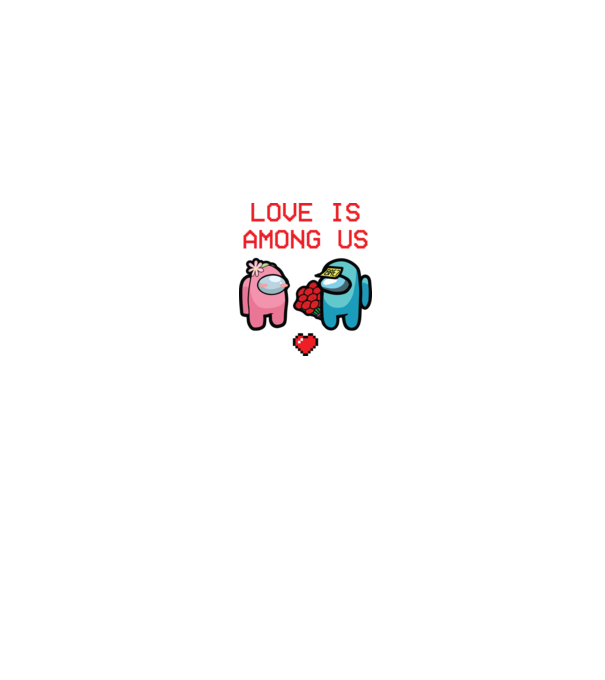 Among us love model alb pe tricou