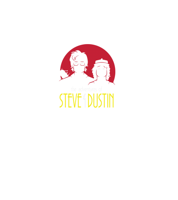 steve and dustin model negru pe tricou