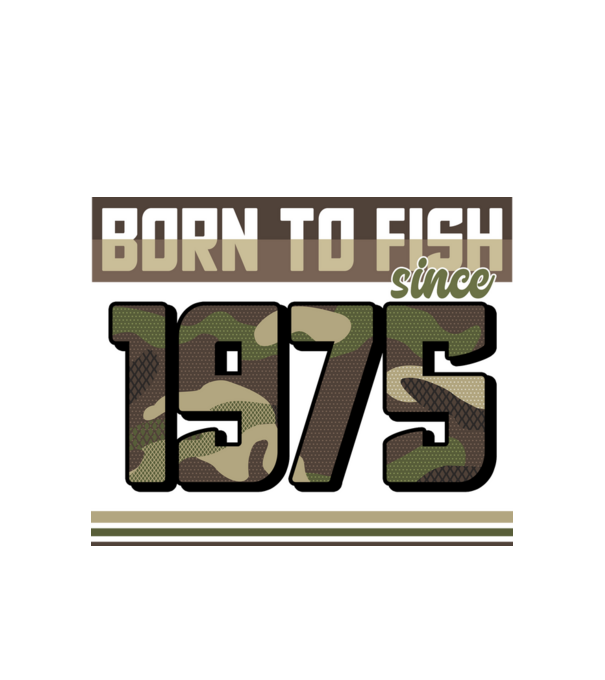 Born to fish since 1975 model alb pe tricou