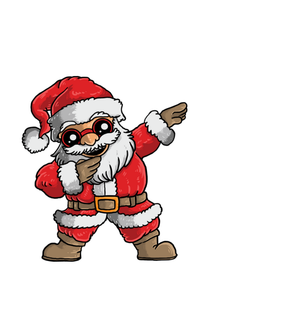Santa dab model alb pe tricou