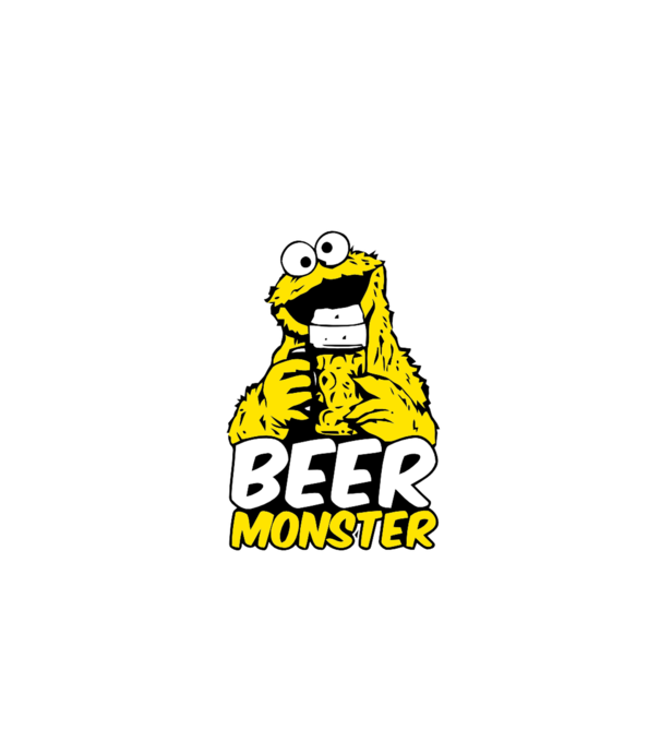 Monstru bere model gri pe tricou