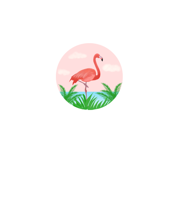 Flamingo model alb pe tricou
