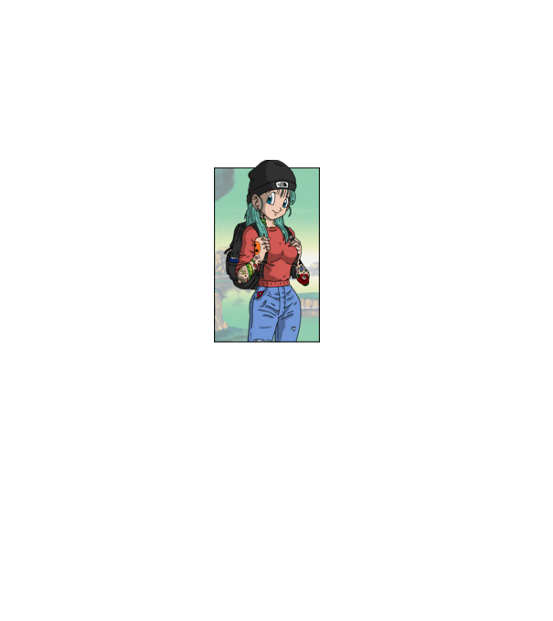 dragon ball bulma model roșu pe tricou
