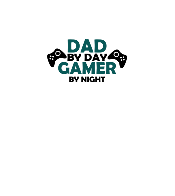 Dad by day gamer by night model alb pe tricou