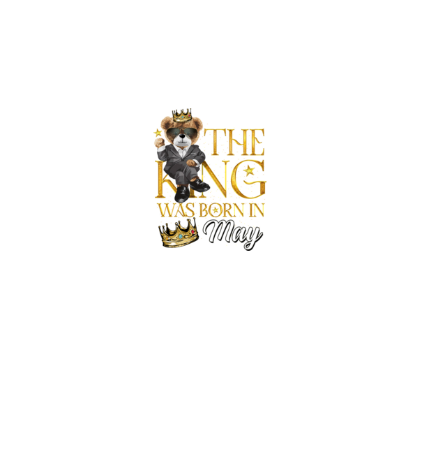 The king was born int MAY model negru pe tricou