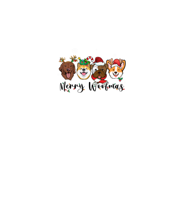 Merry woofmas 2 model alb pe tricou