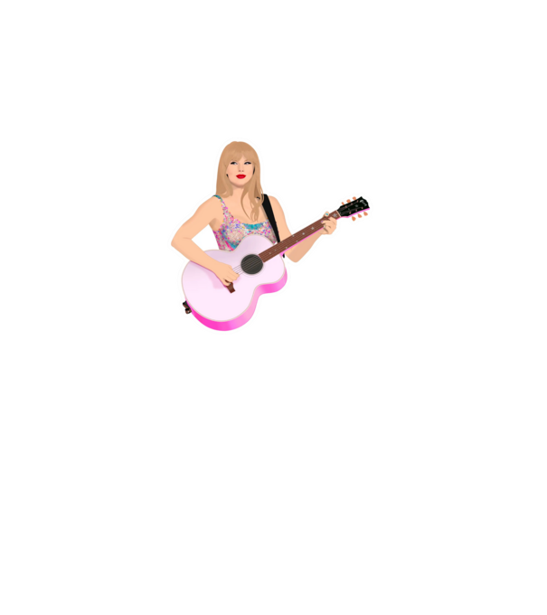Taylor Swift pink model alb pe tricou