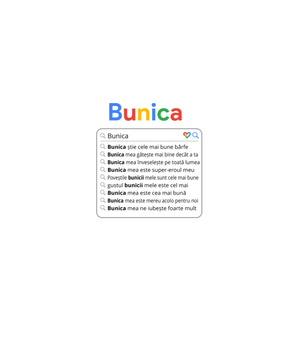 căutare Google Bunica model negru pe tricou