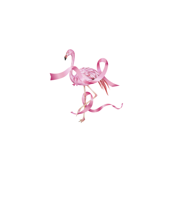 Împotriva Cancerului de sân flamingo model negru pe tricou