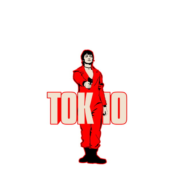 tokyo la casa de papel model alb pe tricou