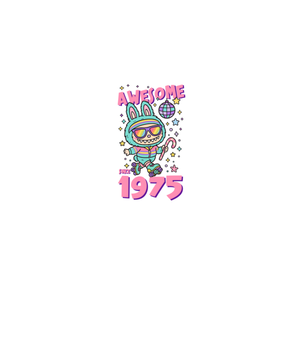 Awesome since 1975 - Labubu model negru pe tricou