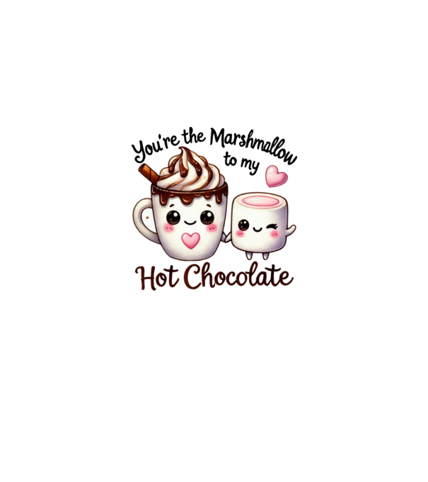 Marshmallow to my Hot Chocolate model alb/roșu pe tricou