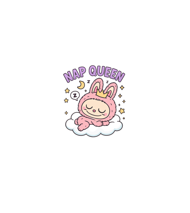 Nap Queen model albastru deschis pe tricou