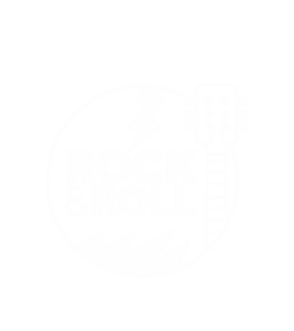 Rock n roll model alb pe tricou