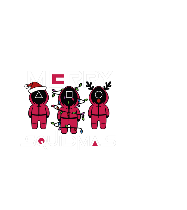 Merry squidmas model negru pe tricou