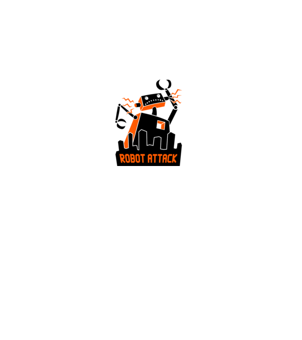 Robot Attack model gri pe tricou