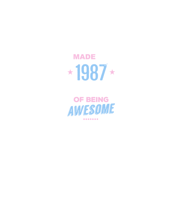Made in - 1987 model albastru închis pe tricou