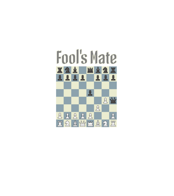 fool's mate model negru pe tricou