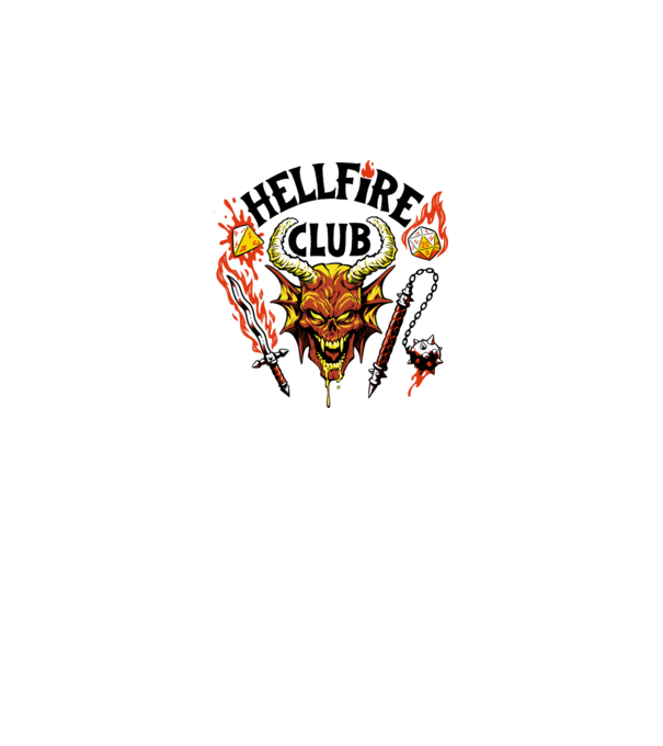 Hellfire ok model alb pe tricou
