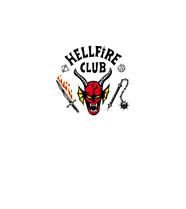 HELLFIRE CLUB model alb pe tricou