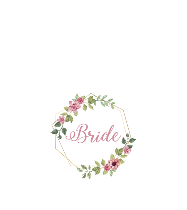 BRIDE pink floral model alb pe tricou