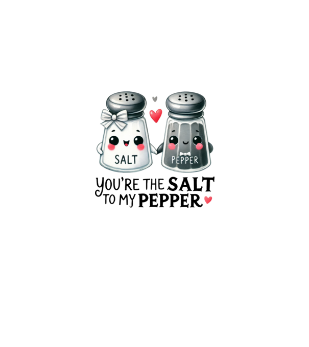 Salt to my Pepper model alb/roșu pe tricou