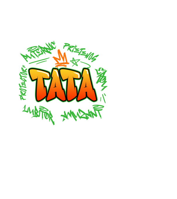 Graffiti tata model alb pe tricou